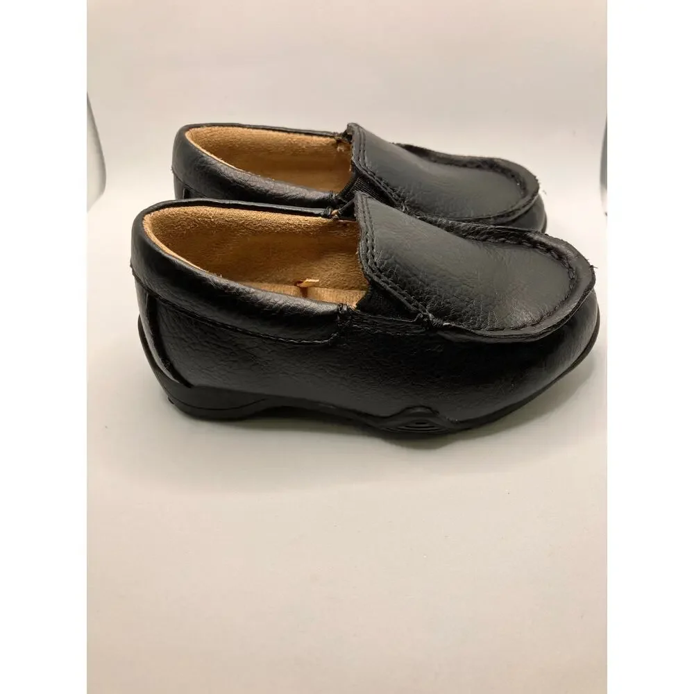 Children's PLACE Sz 4 Boys‎ Black Loafers Slip On Toddler Shoes Church Formal